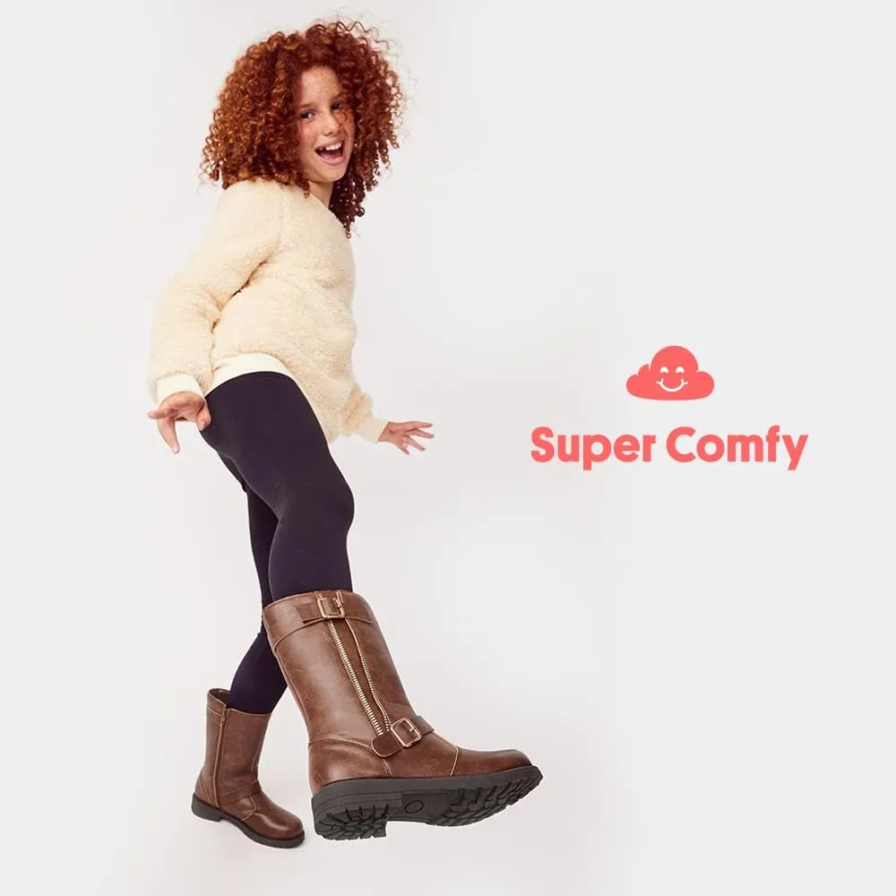 FabKids Girls Knee High Boots Fall Boots Winter Snow Tall Boot Dress Shoes For Toddler Little Kid Big Kid