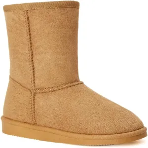 FabKids Girls Winter Mid Calf Snow Boots Warm Faux Fur Lined Non-Slip Shoes for Toddler Little Kid Big Kid