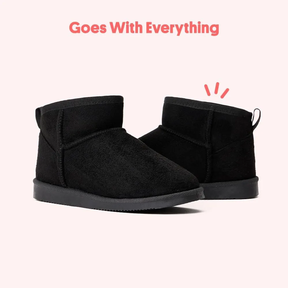 FabKids Girls Winter Mid Calf Snow Boots Warm Faux Fur Lined Non-Slip Shoes for Toddler Little Kid Big Kid