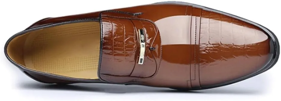 Fashion Men Dress Shoes Men's Comfort Orthopedic Dress Shoes Slip On Leather Shoes Plus Size Point Toe Business Casual Formal Shoes for Wedding