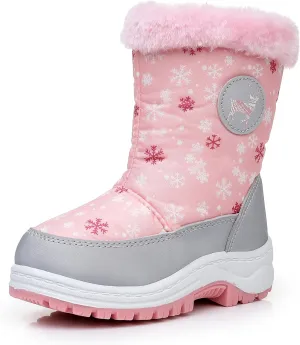 Felabo Kids Snow Boots for Boys Girls Water Resistant Insulated Winter Boots with Warm Fur Lining Slip Resistant Outdoor Shoes (Toddler/Little Kid)