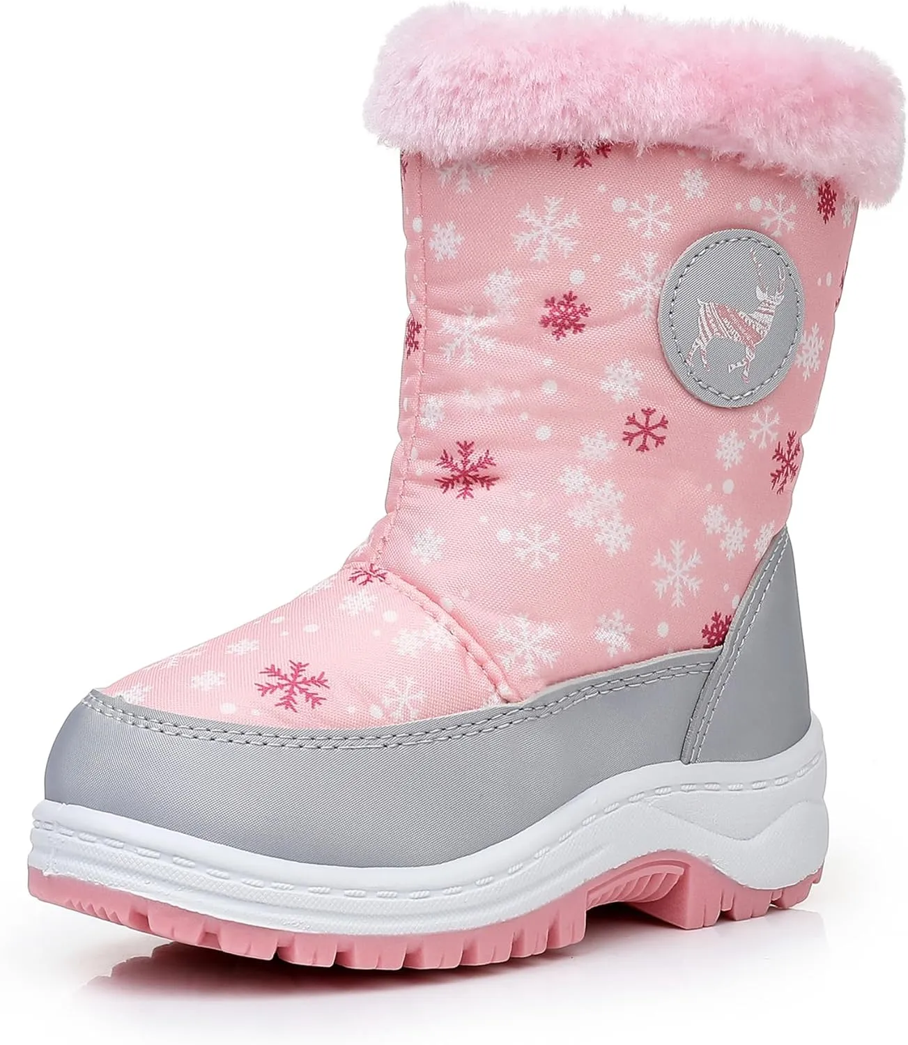 Felabo Kids Snow Boots for Boys Girls Water Resistant Insulated Winter Boots with Warm Fur Lining Slip Resistant Outdoor Shoes (Toddler/Little Kid)
