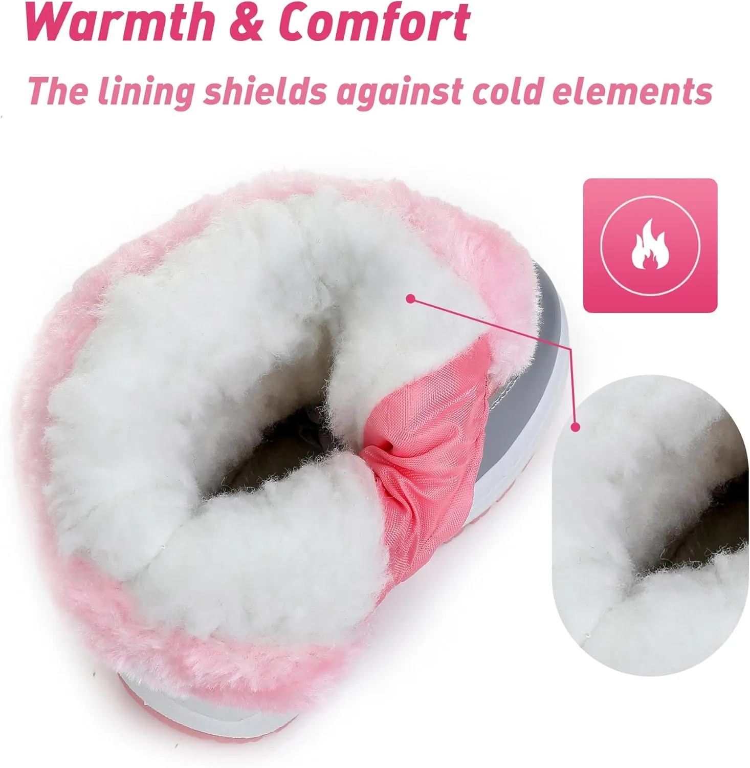 Felabo Kids Snow Boots for Boys Girls Water Resistant Insulated Winter Boots with Warm Fur Lining Slip Resistant Outdoor Shoes (Toddler/Little Kid)