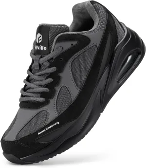 FitVille Women's Wide Walking Shoes Extra Wide Width Air Cushion Sneakers Gym Shoes for Shock Absorption Heel Pain Relief - HeelAero V1