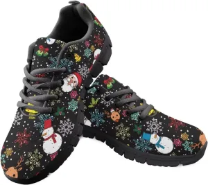 FKELYI Christmas Running Shoes for Women Athletic Tennis Sneakers Breathable Walking Flats