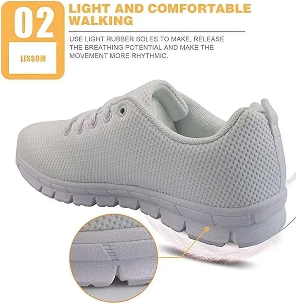 FKELYI Christmas Running Shoes for Women Athletic Tennis Sneakers Breathable Walking Flats