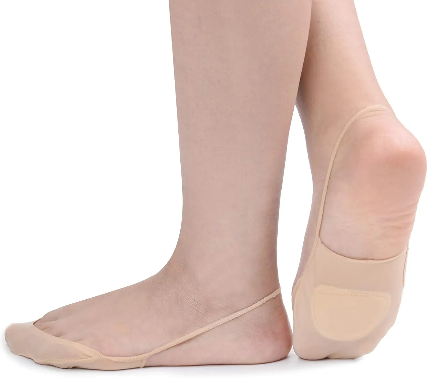 Flammi 6 Pairs Women Ball of Foot Cushion Socks Ultra Low Cut Liner Socks with Sling No Show Padded Half Socks for Heels