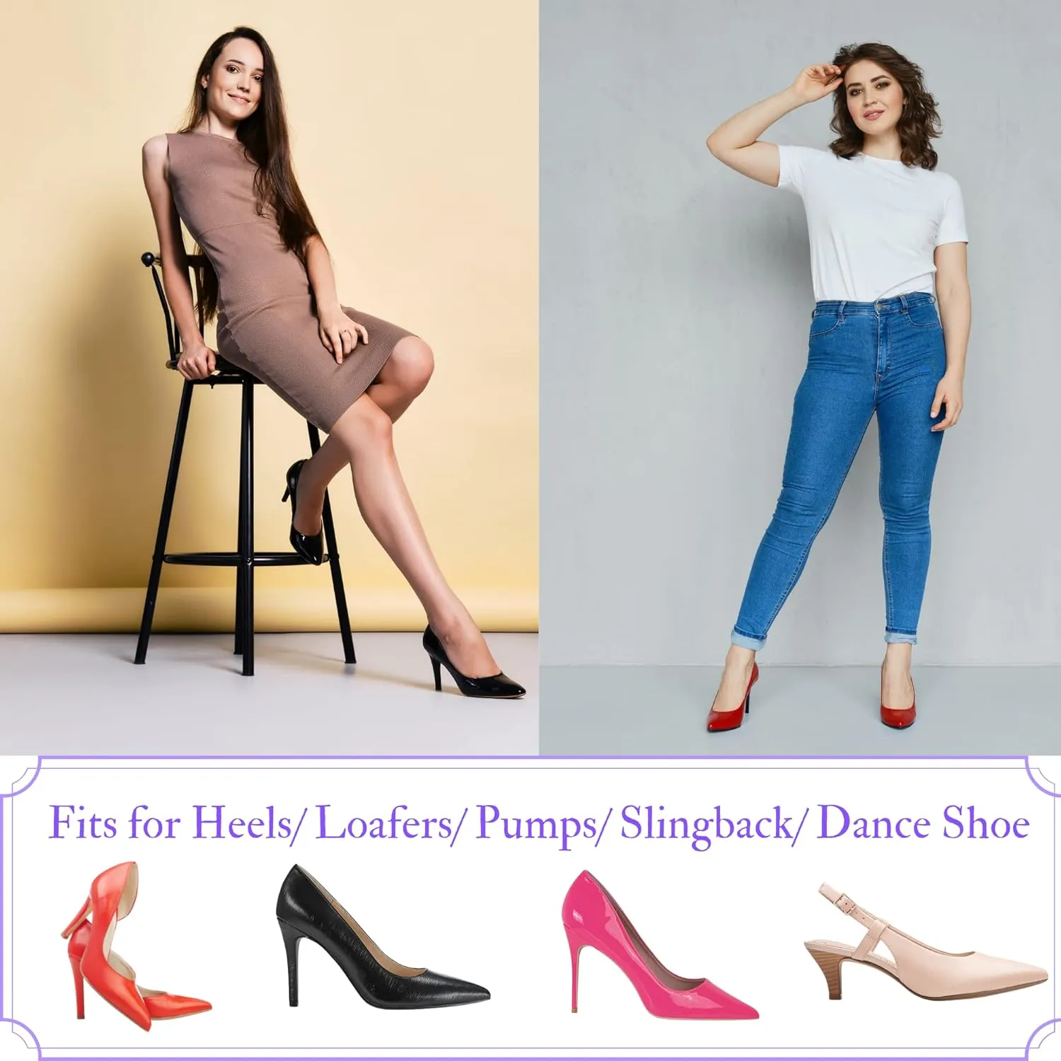 Flammi 6 Pairs Women Ball of Foot Cushion Socks Ultra Low Cut Liner Socks with Sling No Show Padded Half Socks for Heels
