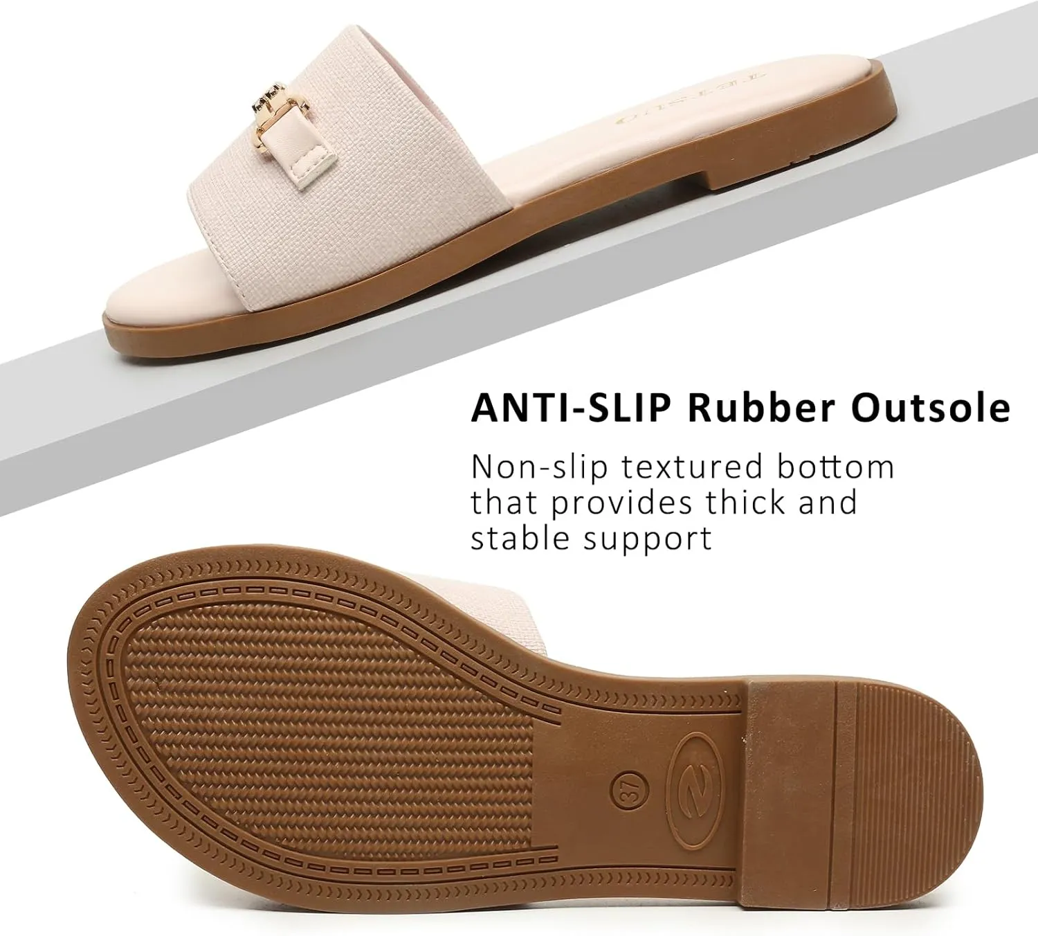 Flat Sandals for Women 2025 Slide Sandals Summer Fashion Women Dressy Slip on Shoes for Party Wedding Vacation Beach Walking Square Open Toe Shoes