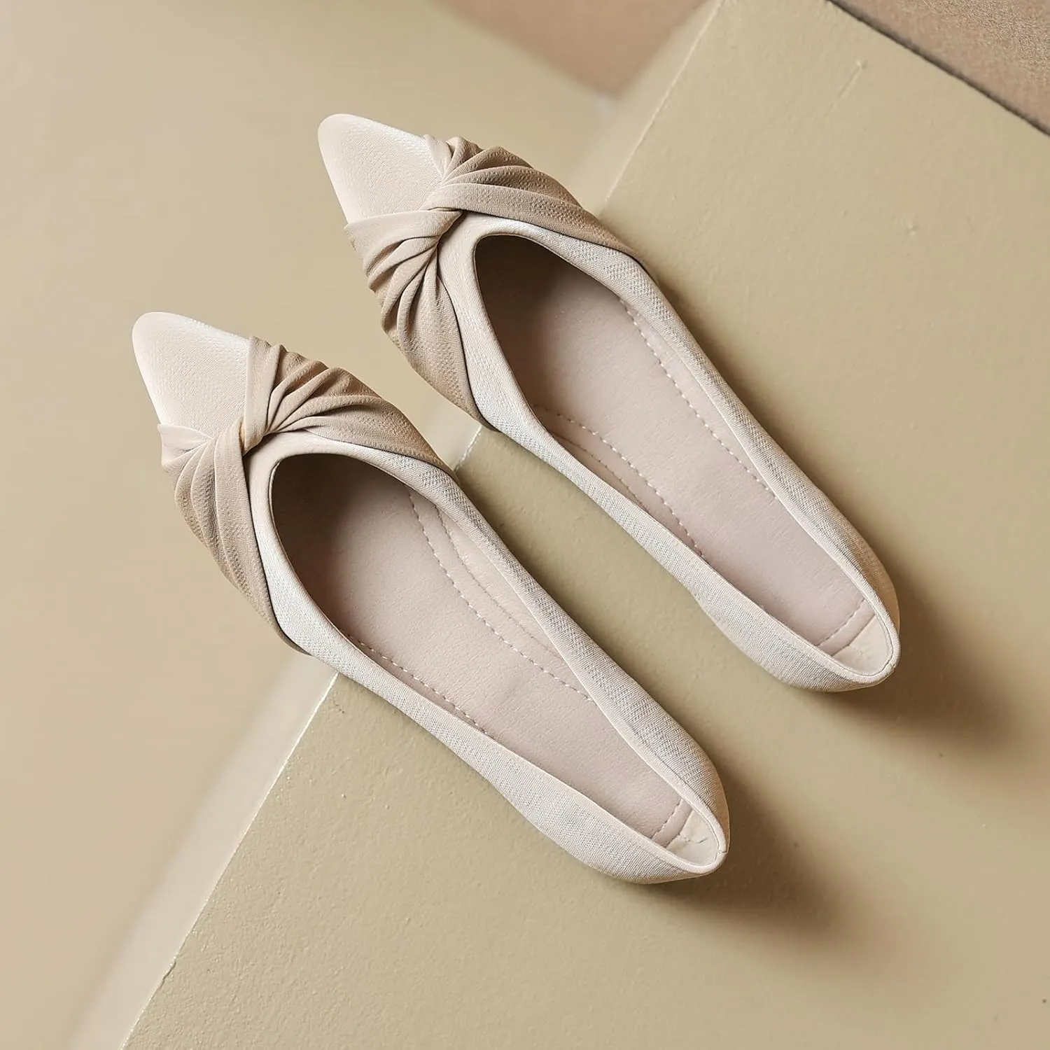 Flats for Women Dressy Casual Comfortbale Bow Ballet Flat Shoes Pointed Toe Work Flats Office Shoes