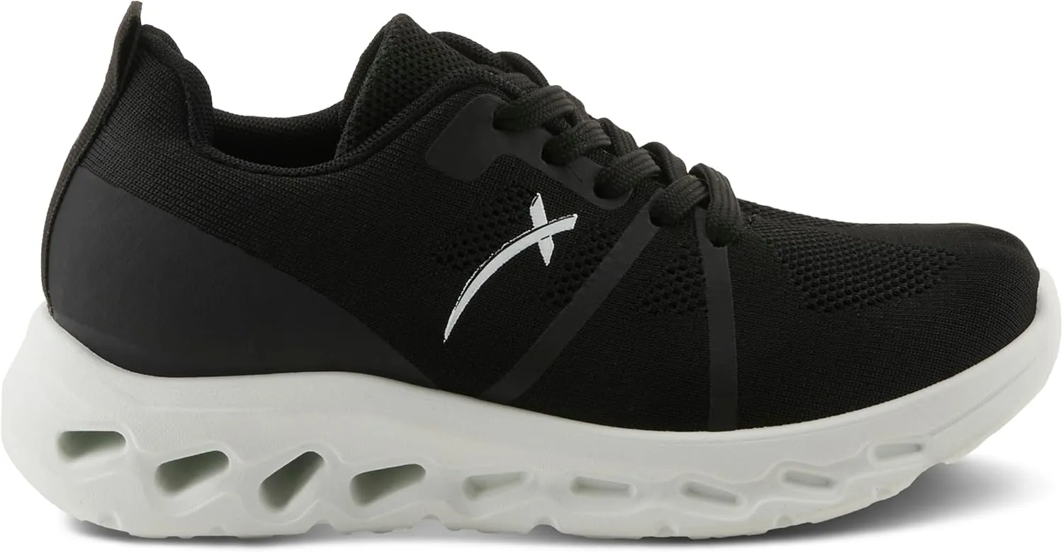 Flexus Women's Rushing Lace-Up Athletic Sneakers – Breathable Design, Shock-Absorbent Outsole, Arch Support