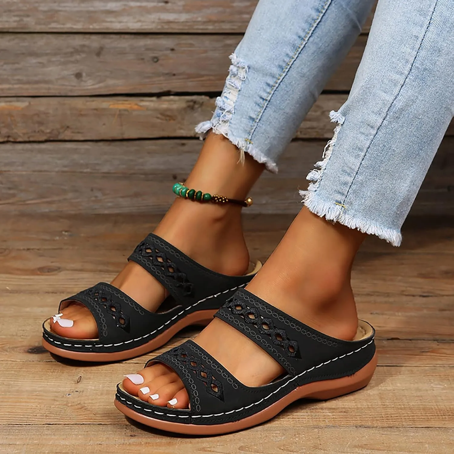 Flip Flops for Women Orthopedic Wedge Sandals Arch Support Sandals Casual Walking Sandal Vacation Slip on Shoes
