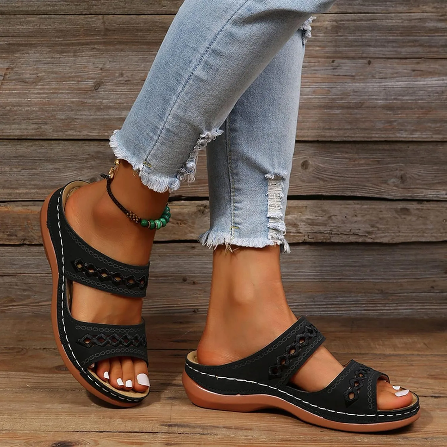 Flip Flops for Women Orthopedic Wedge Sandals Arch Support Sandals Casual Walking Sandal Vacation Slip on Shoes