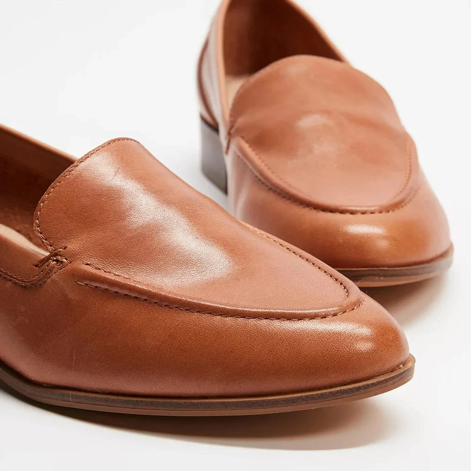 FOWT Women's Wide Width Loafer Shoes Slip On Low Block Stripped Heel Flats Pointed Toe Loafer Comfort Driving Office Loafer Shoes Size 4-16 US