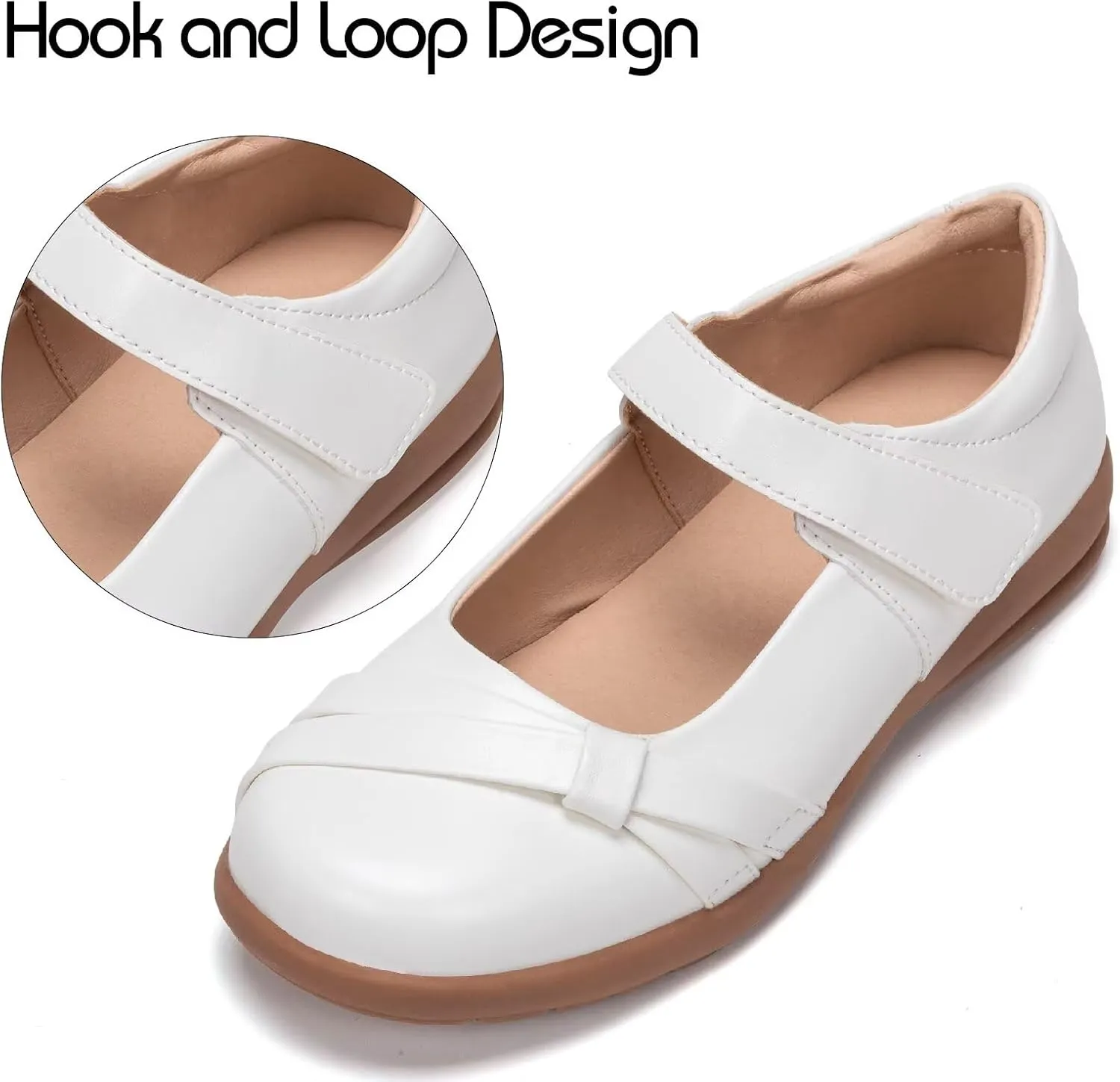 Frank Mully Girls School Shoes Mary Jane Flats Slip-On Uniform Dress Flats for Girl Toddler/Little Kid/Big Kid