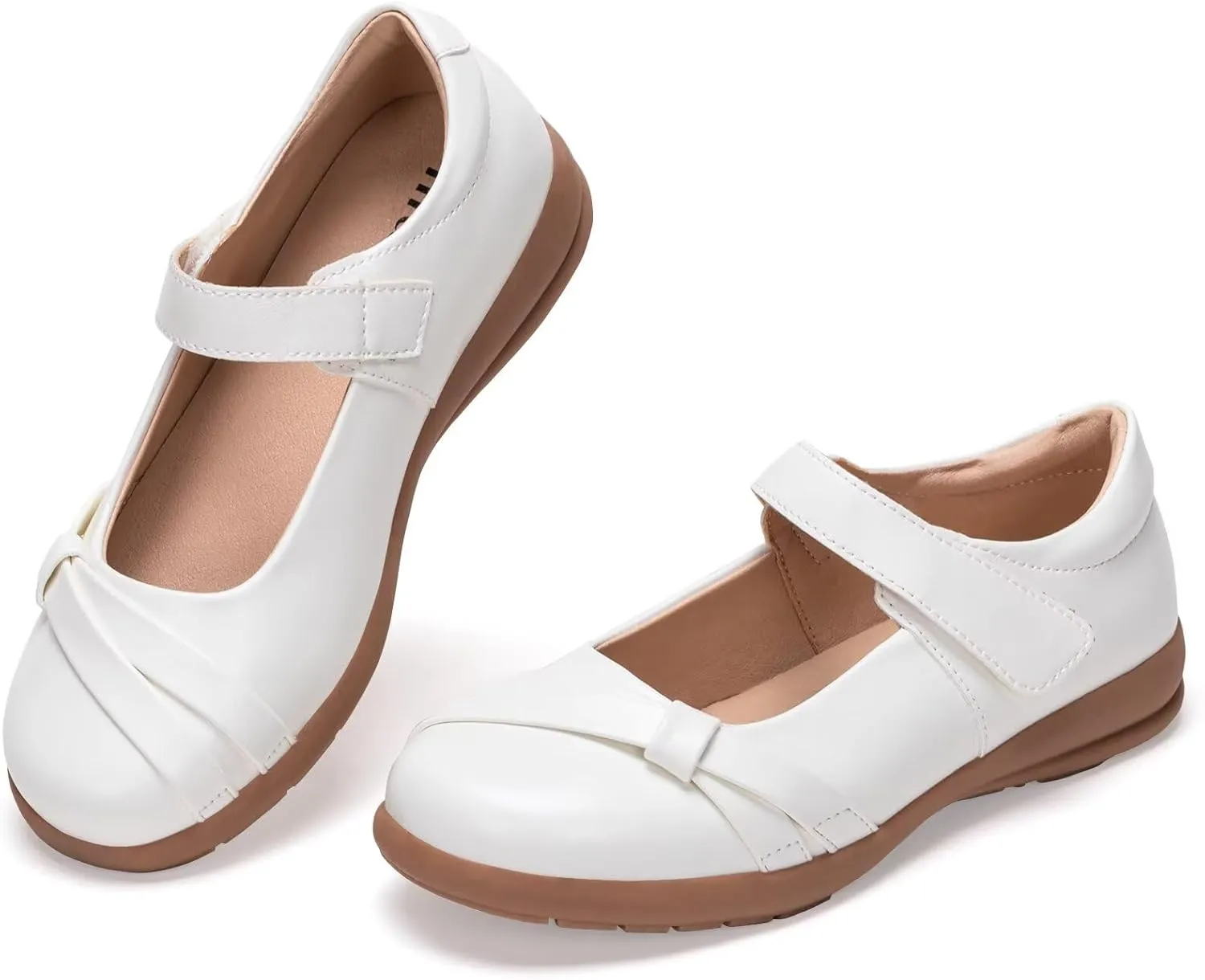 Frank Mully Girls School Shoes Mary Jane Flats Slip-On Uniform Dress Flats for Girl Toddler/Little Kid/Big Kid