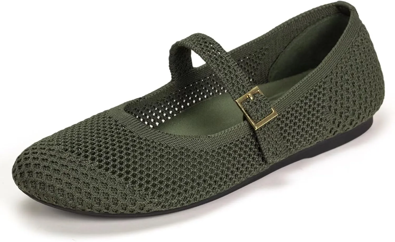 Frank Mully Women's Mary Jane Flats Comfortable Dressy Ballet Flats Casual Round Toe Slip On Washable Knitted Fabric Office Work Woman Shoes