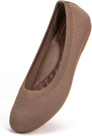 Frank Mully Women's Mary Jane Flats Comfortable Dressy Ballet Flats Casual Round Toe Slip On Washable Knitted Fabric Office Work Woman Shoes