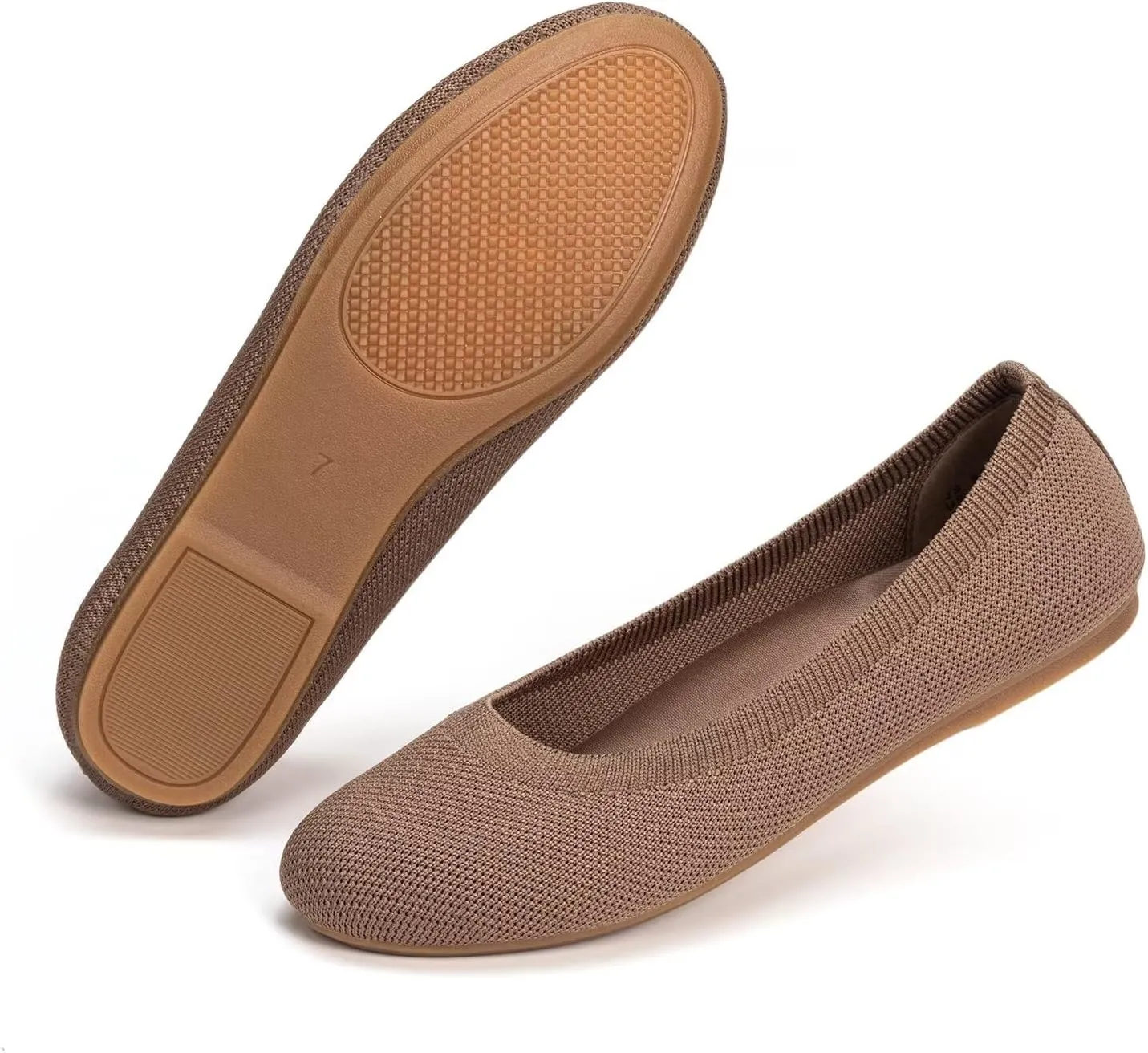 Frank Mully Women's Mary Jane Flats Comfortable Dressy Ballet Flats Casual Round Toe Slip On Washable Knitted Fabric Office Work Woman Shoes