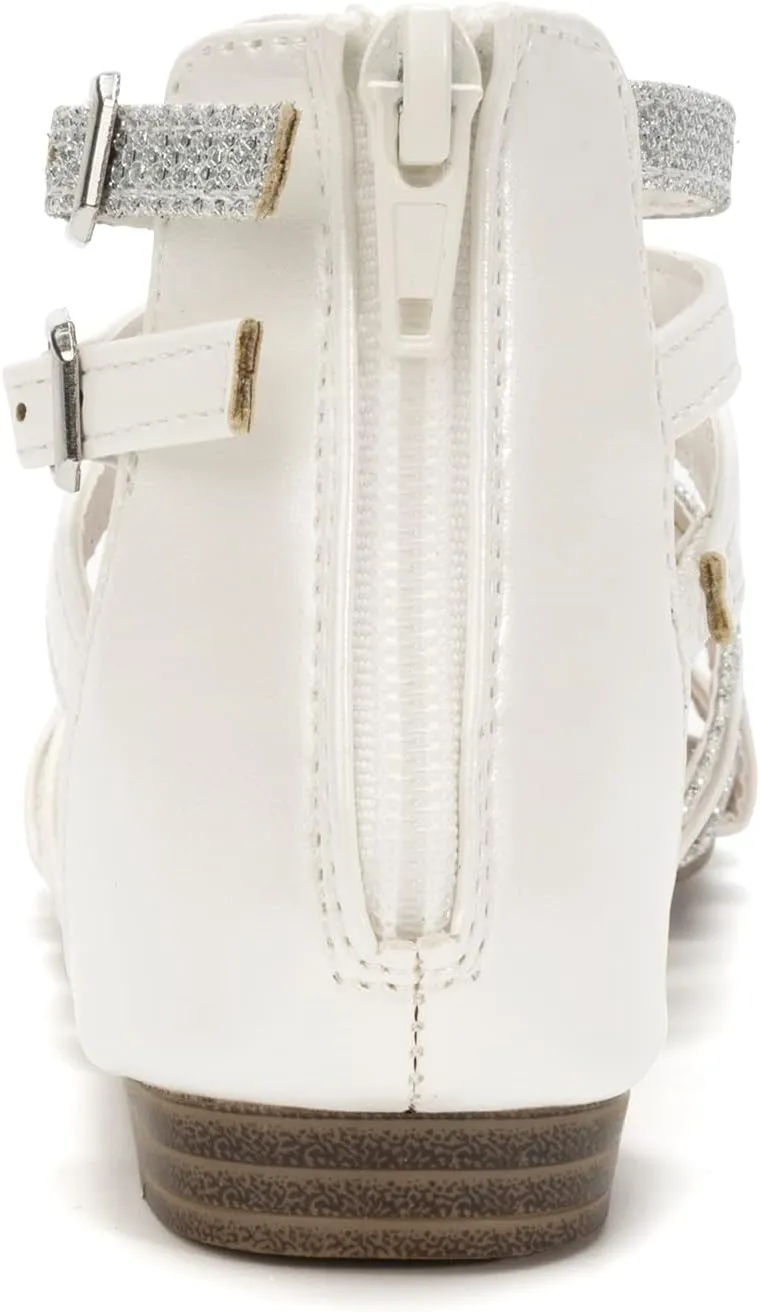 FUNKYMONKEY Girls Gladiator Strap Sandals Flat Fisherman Thong Cross Strappy Sandals