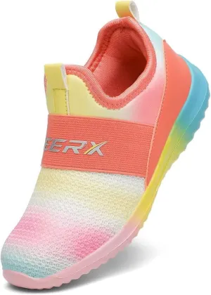 GEERX CARA Girls Slip On Athletic Sneaker Lightweight Breathable Comfortable Sport Walking Running Tennis Shoe (Toddler/Little Kid/Big Kid)