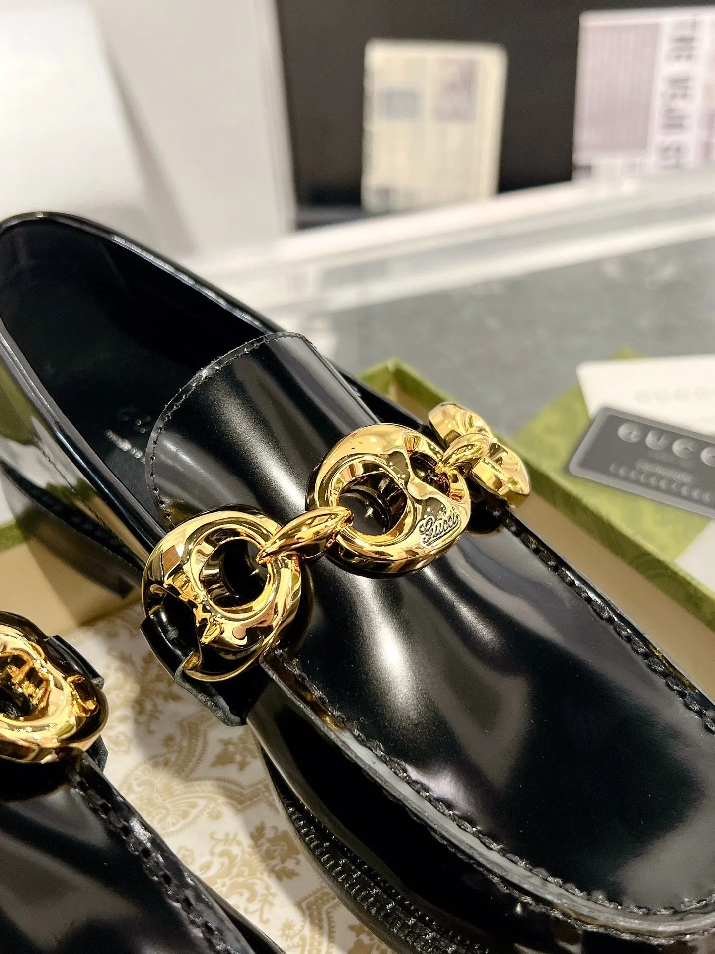 GG Marina Loafer Black Patent Calfskin