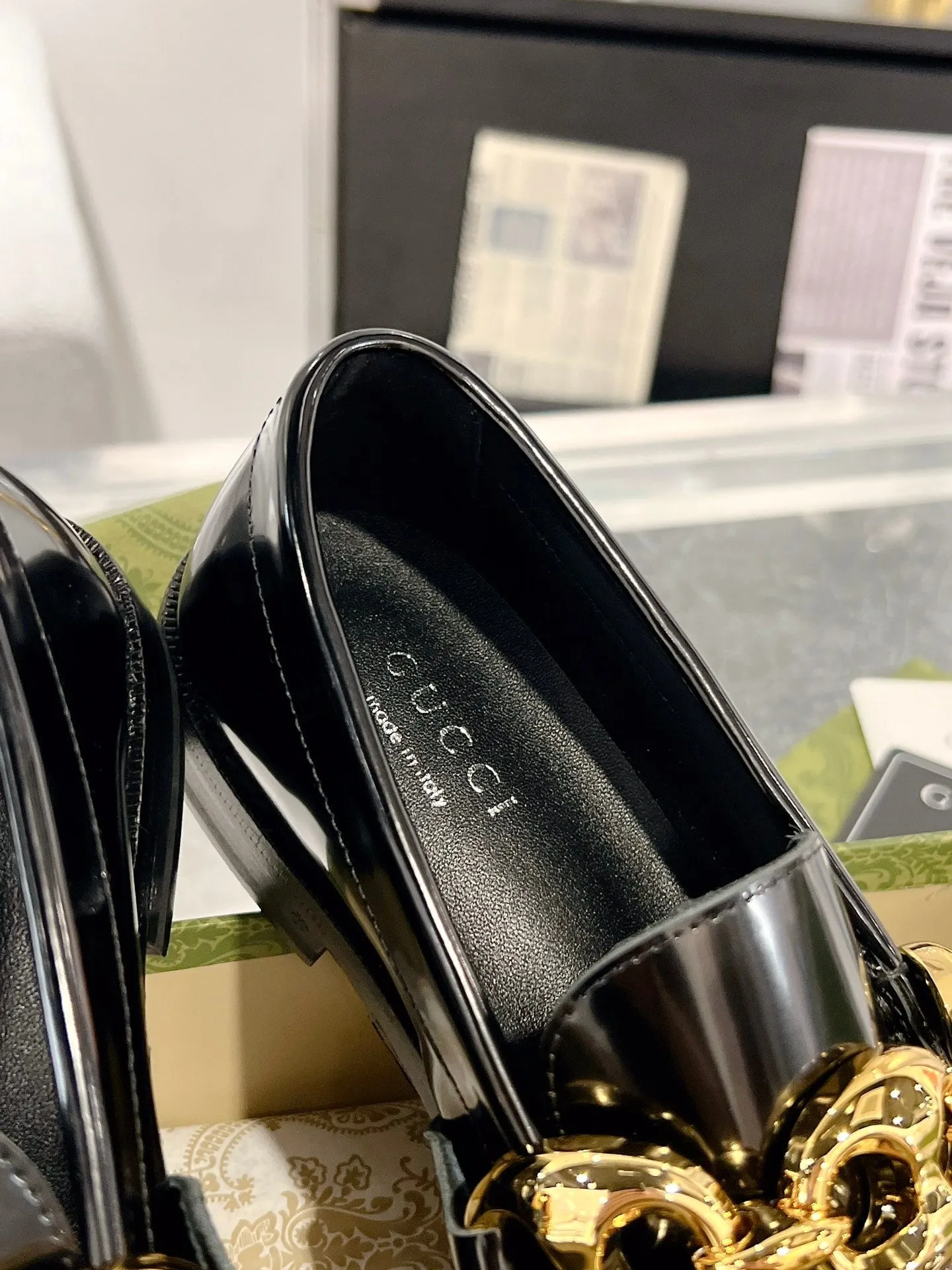 GG Marina Loafer Black Patent Calfskin