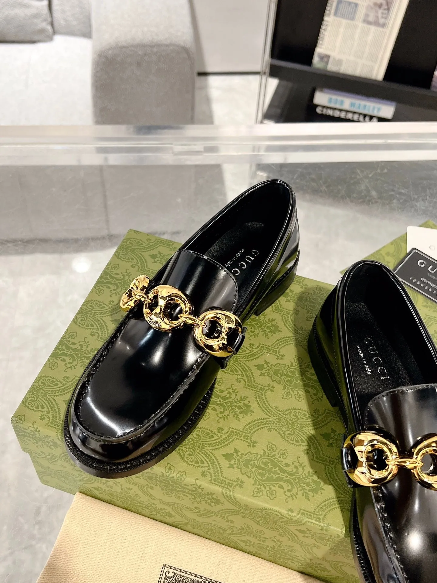 GG Marina Loafer Black Patent Calfskin