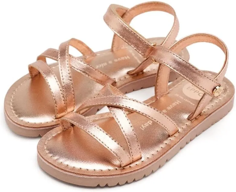 GIOSEPPO Girl's Modern Flat Sandal, Rose Gold, 8 us