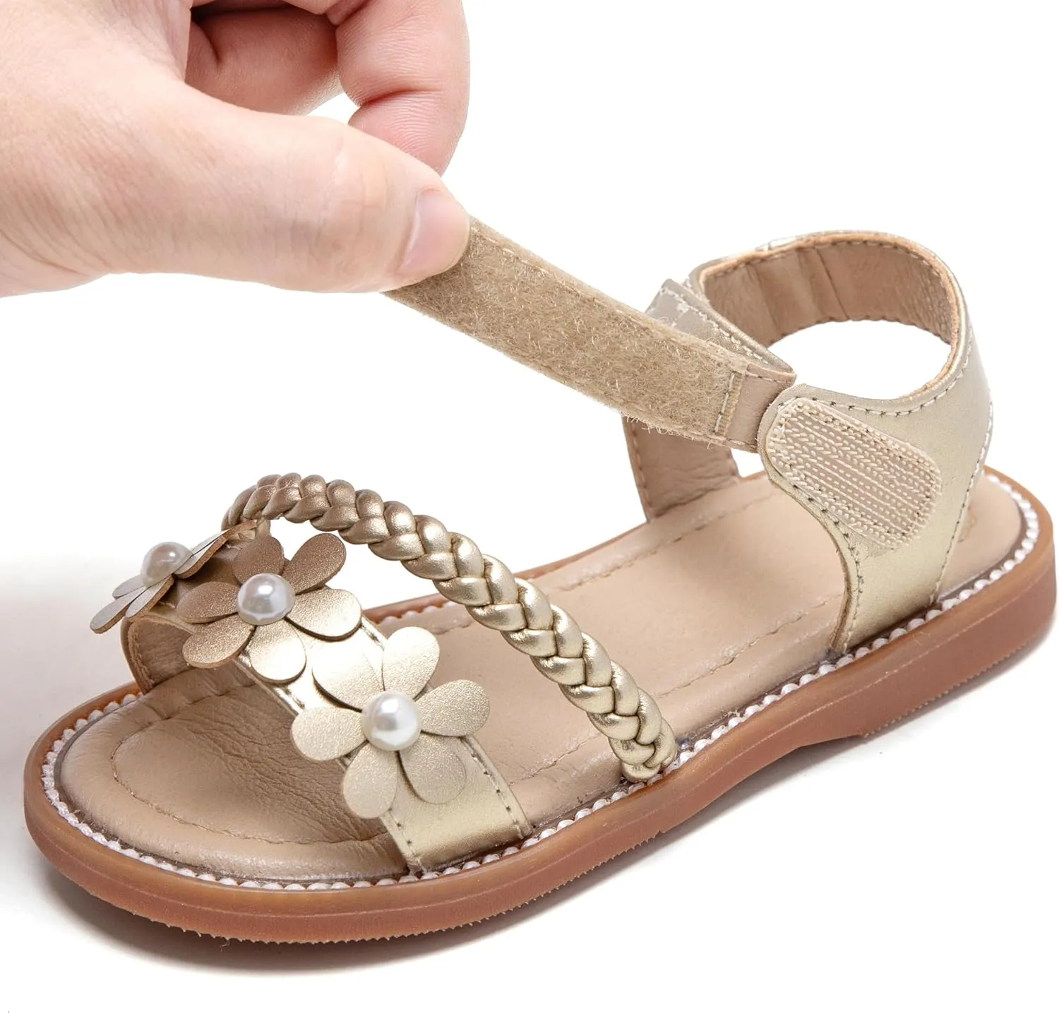 Girls Open Toe Flat Sandals Summer Casual Toddler Little Kid Sandals