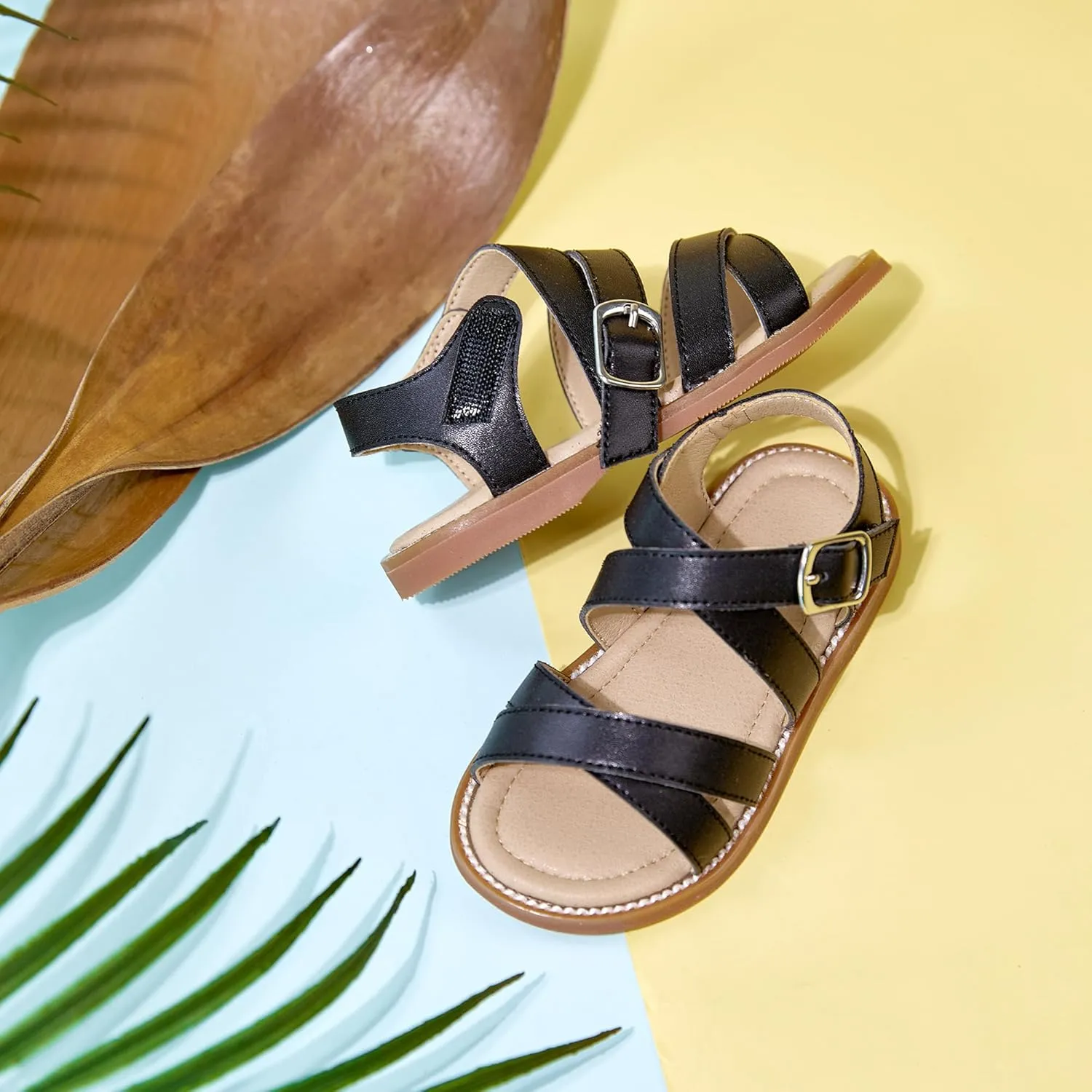 Girls Open Toe Flat Sandals Summer Casual Toddler Little Kid Sandals