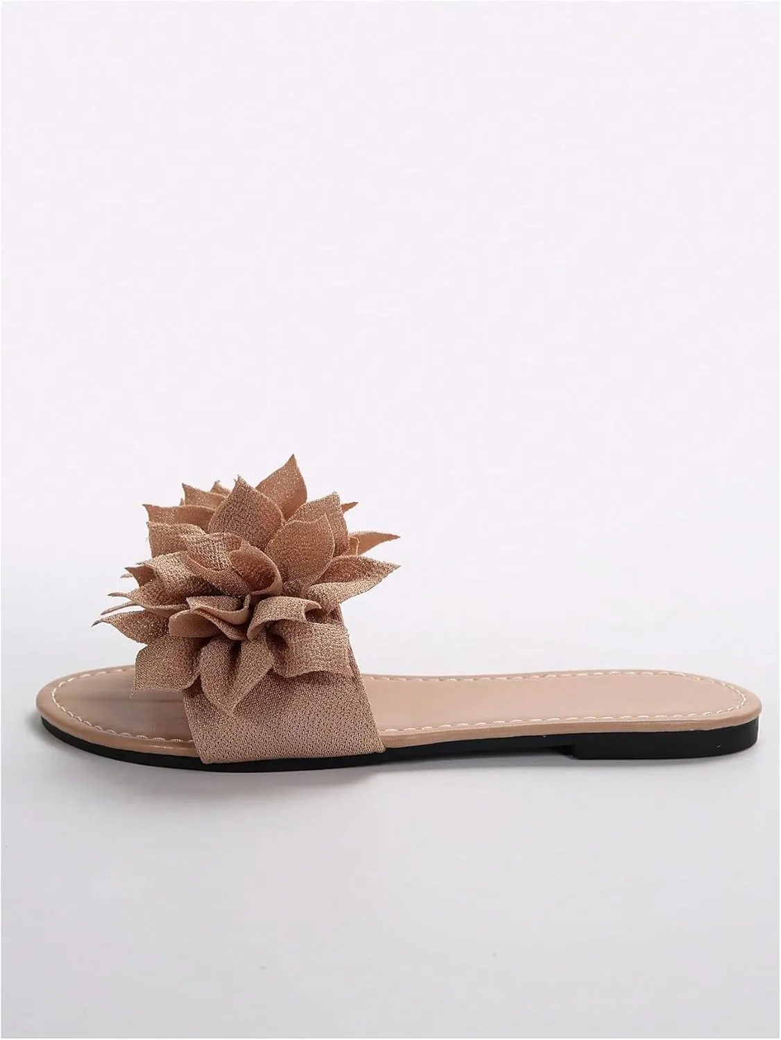 GORGLITTER Women's Flower Sandals 3D Floral Flat Sandals Open Toe Slippers Comfy Lightweight Summer Beach Sandals