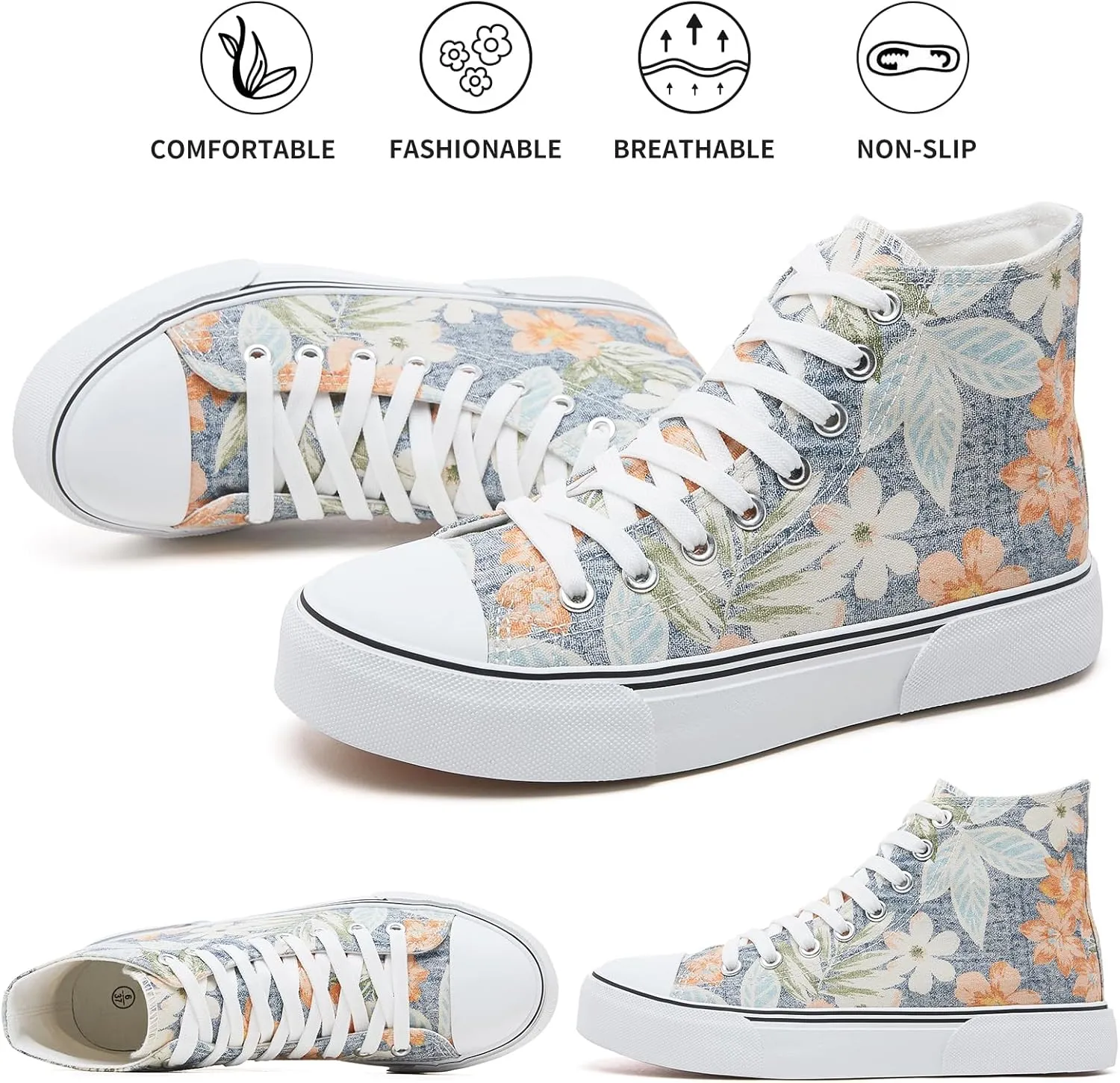 hash bubbie Unisex Fashion High top Sneakers Womens Classic High Tops Canvas Shoes Casual Tennis Shoes for Men