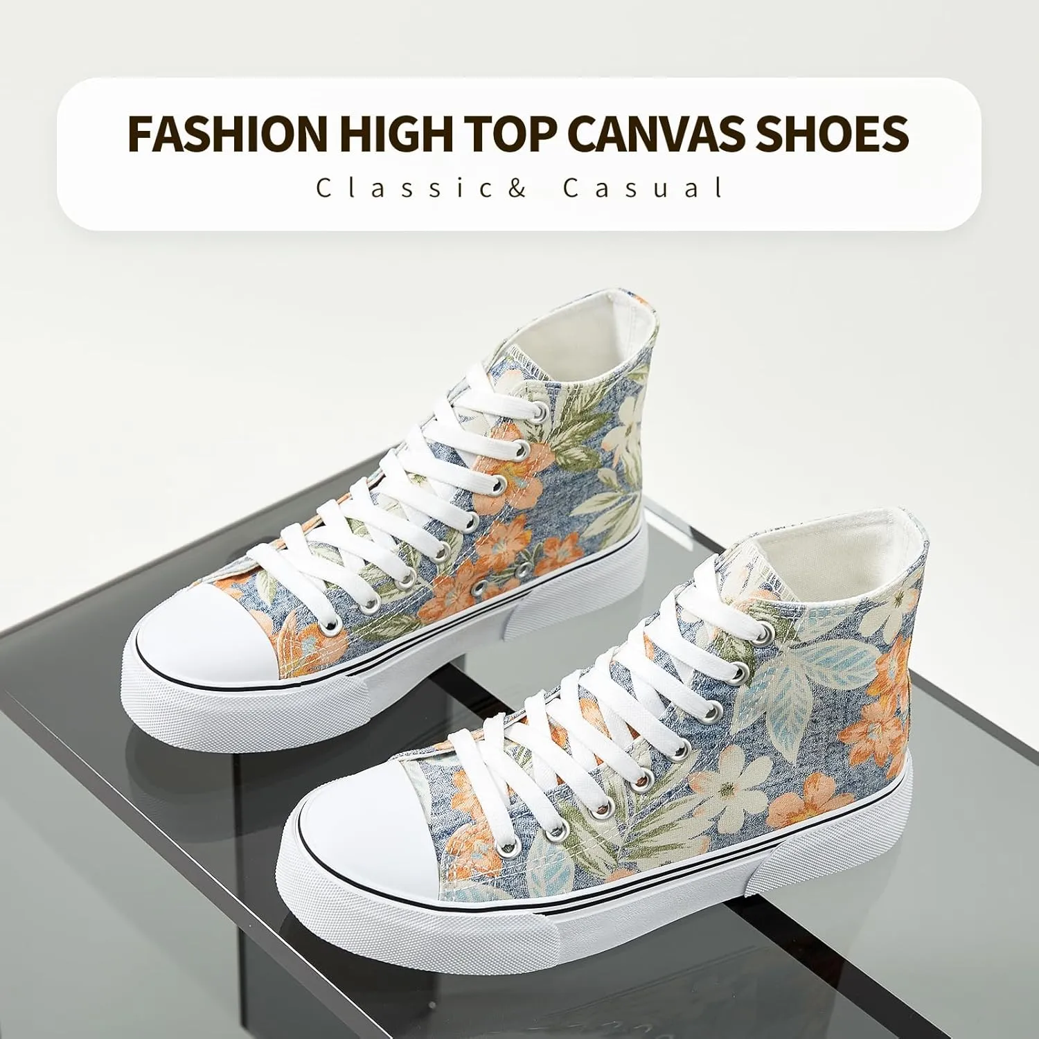 hash bubbie Unisex Fashion High top Sneakers Womens Classic High Tops Canvas Shoes Casual Tennis Shoes for Men