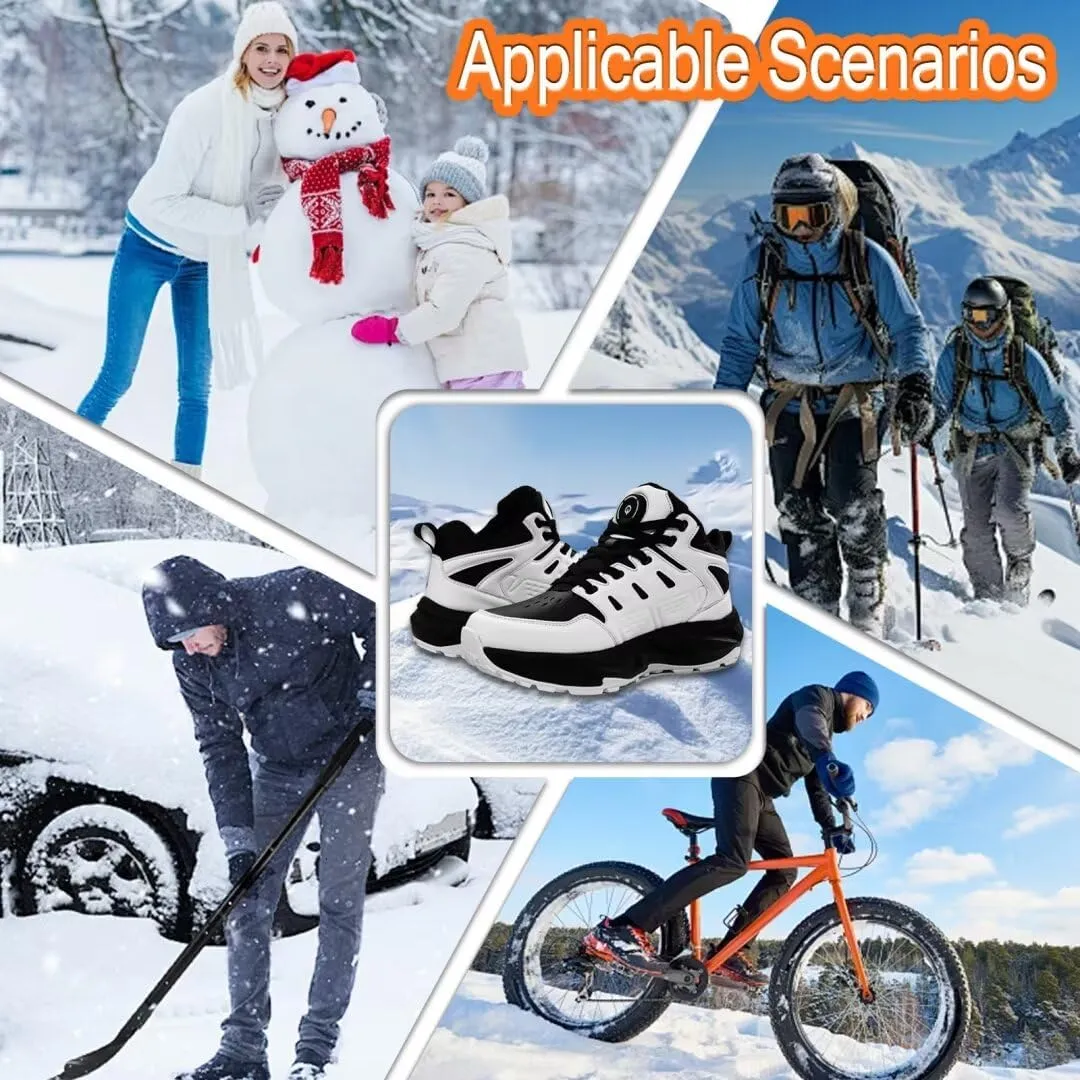 Heated Shoes for Men, Feet Warmers for Women, Electric Heating Shoes with 4000mAh Battery, 3 Heating Levels, Rechargeable Winter Heated Sneakers for Outdoor Work Sports Hiking