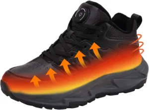 Heated Shoes for Men, Feet Warmers for Women, Electric Heating Shoes with 4000mAh Battery, 3 Heating Levels, Rechargeable Winter Heated Sneakers for Outdoor Work Sports Hiking
