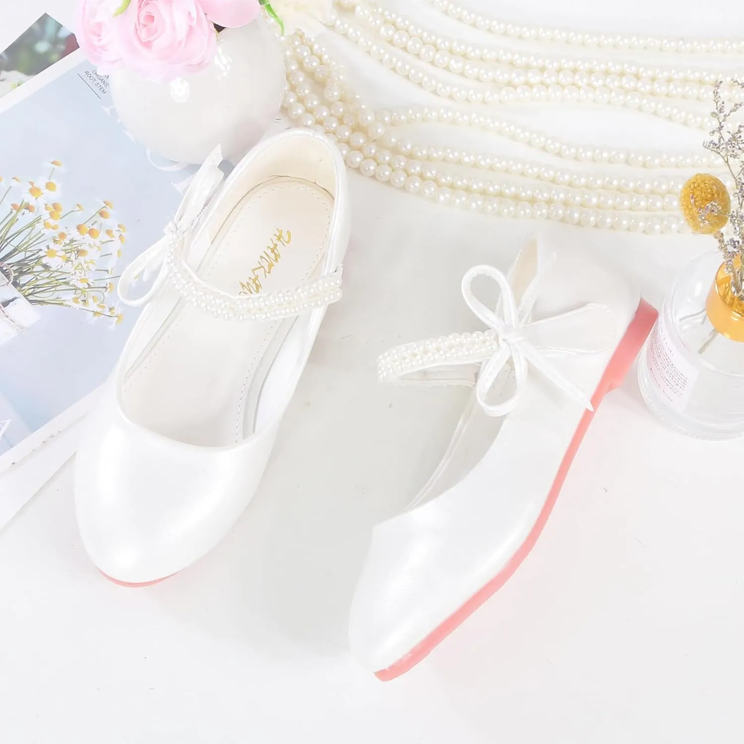 High Heels for Kids Princess Shoes Flats Wedding Party for Girls Toddler Little Kid