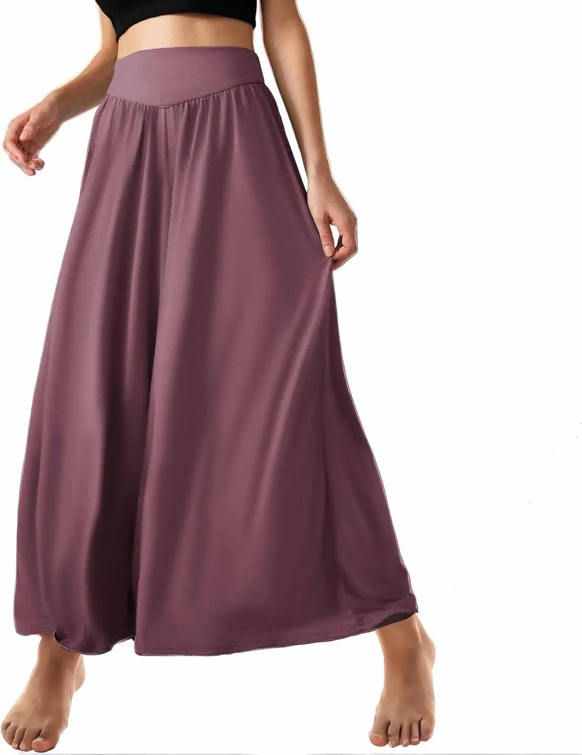 High Waisted Palazzo Pants for Women Trendy 2024 Causal Wide Leg Flowy Yoga Pant Trousers Beach Vacation Outfits