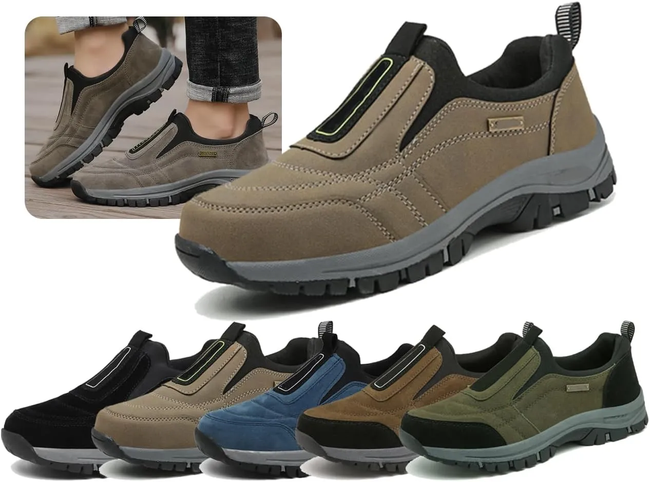 Hiking Shoes for Men Comfortable Waterproof Breathable Orthopedic Walking Hiking Shoes Walking Orthopedic Shoes,Breathable Slip-On Sneakers with Arch Perfect for Outdoor Activities All Year Round