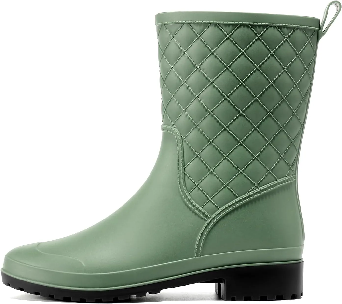 HISEA Rain Boots for Women, Lightweight Fashion Rubber Boots Mid Height Waterproof Garden Shoes Women's Rain Footwear