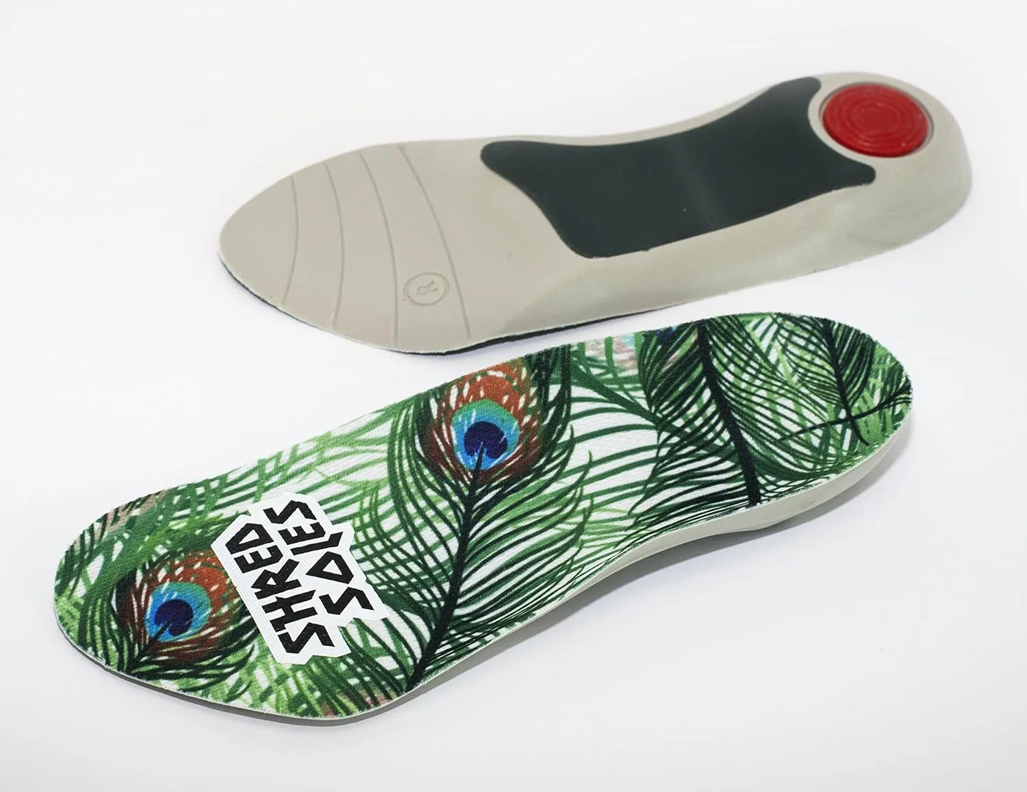 Impact Eliminating, Stabilizing 3/4 Length Skateboarding Insoles (Mens 8-13, Peacock)