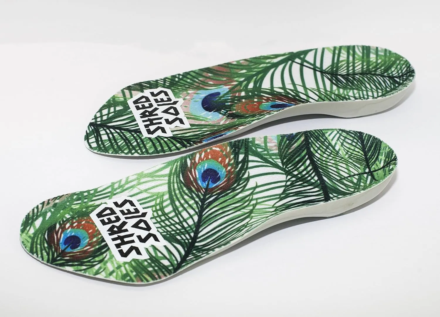 Impact Eliminating, Stabilizing 3/4 Length Skateboarding Insoles (Mens 8-13, Peacock)