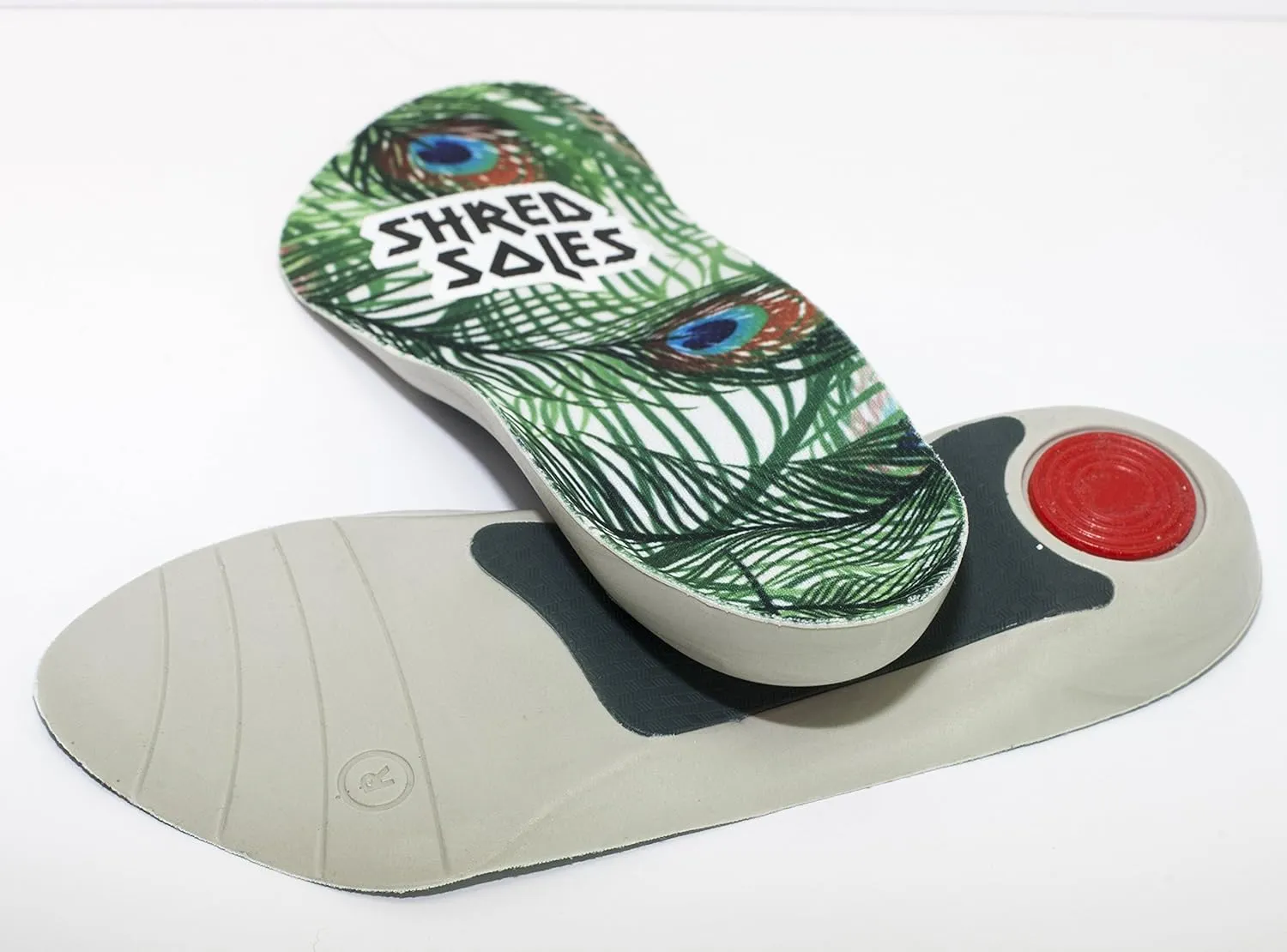 Impact Eliminating, Stabilizing 3/4 Length Skateboarding Insoles (Mens 8-13, Peacock)