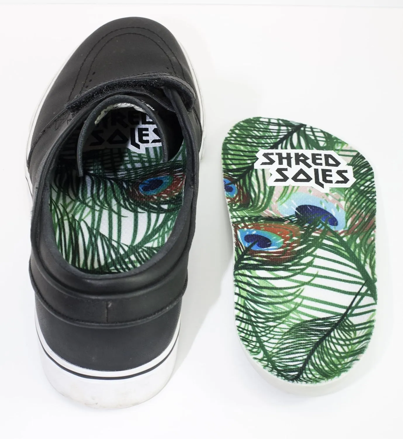 Impact Eliminating, Stabilizing 3/4 Length Skateboarding Insoles (Mens 8-13, Peacock)