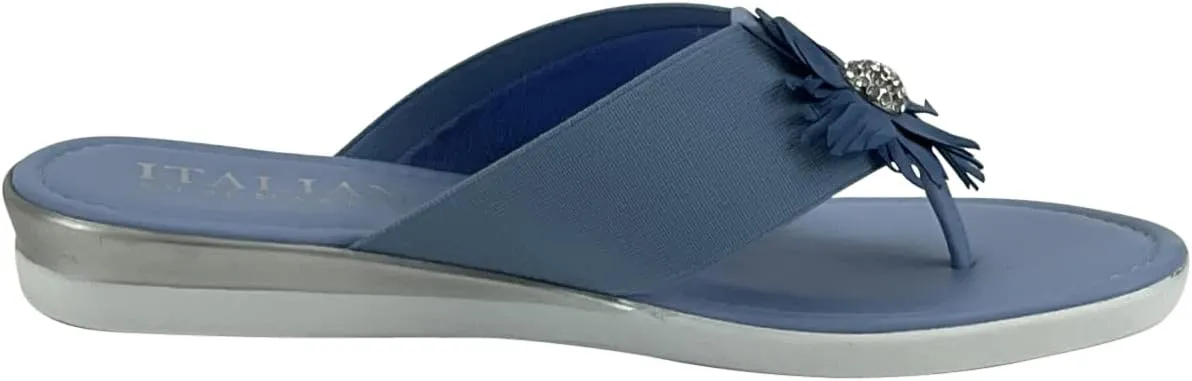 ITALIAN Shoemakers Rima Flat Floral Thong Flip Flop Sandal for Women