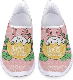 Jeiento Easter Shoes for Men Women Road Running Athletic Walking Tennis Sneakers Easter Rabbit Shoes Gifts for Boy Girl