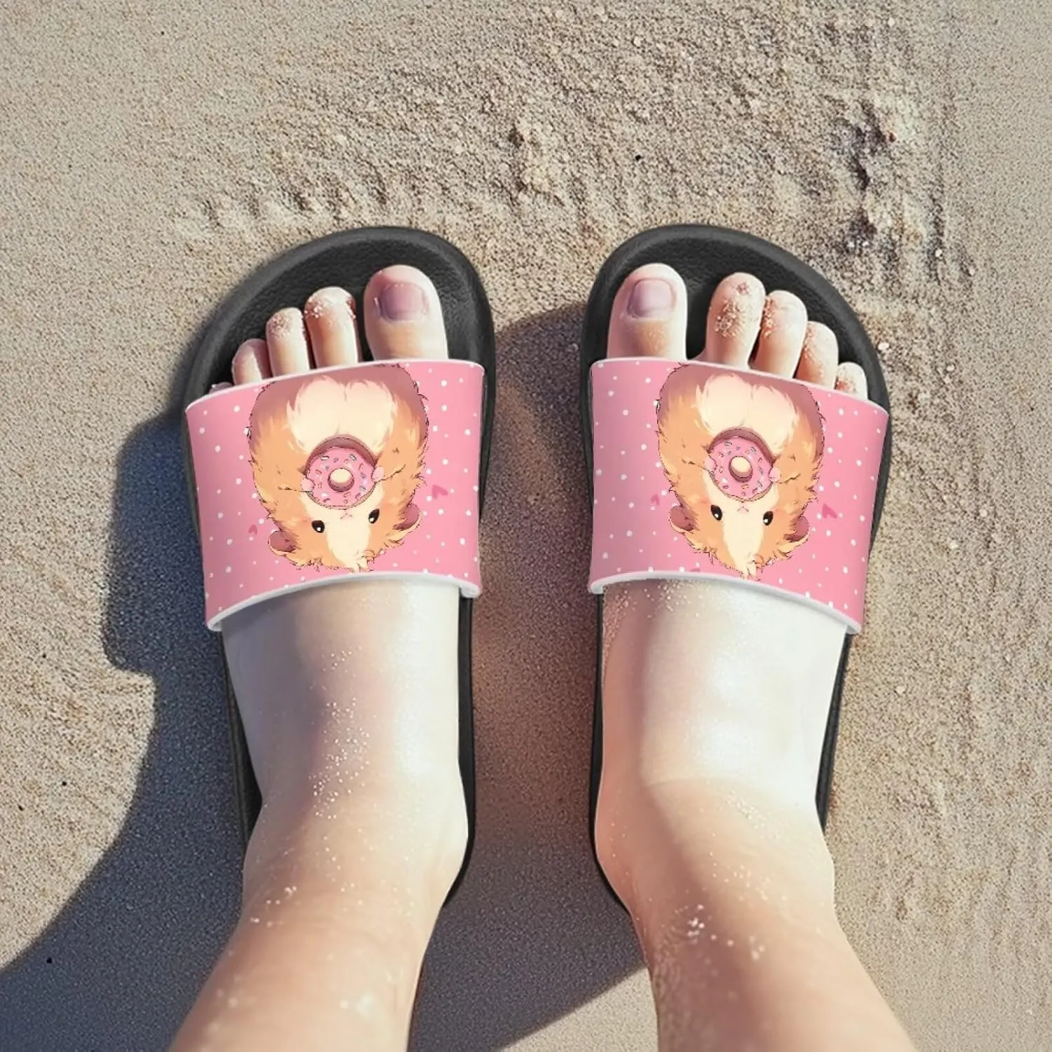 Jeiento Unisex Children Sandals Thick Sole Comfort Footed Casual Slide Open Toe Flat Sandals for Beach,Pool,Bathroom