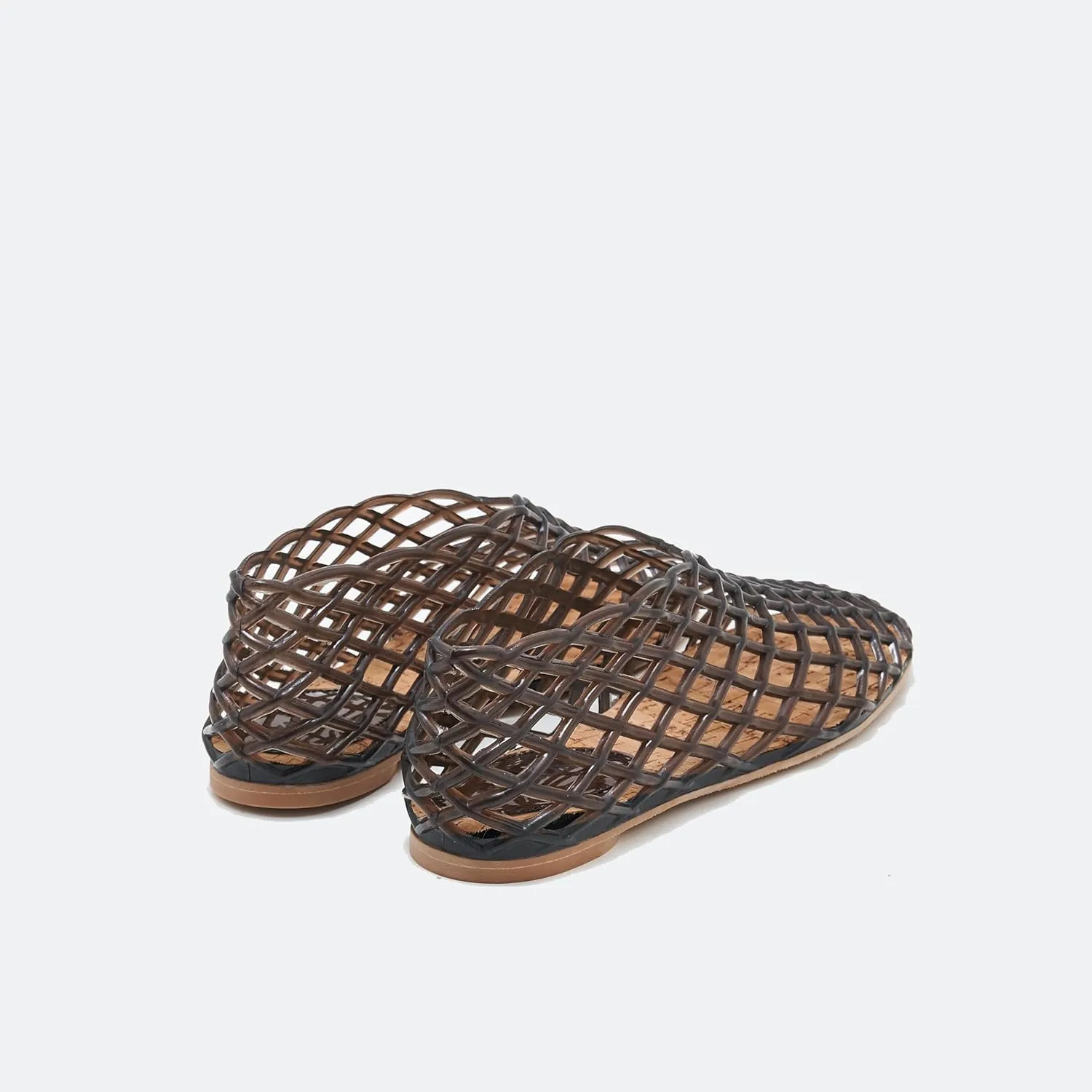 Jelly Sandals for Women Clear Woven Flats Beach Slip-on Ballerina Jellies Mesh Shoes