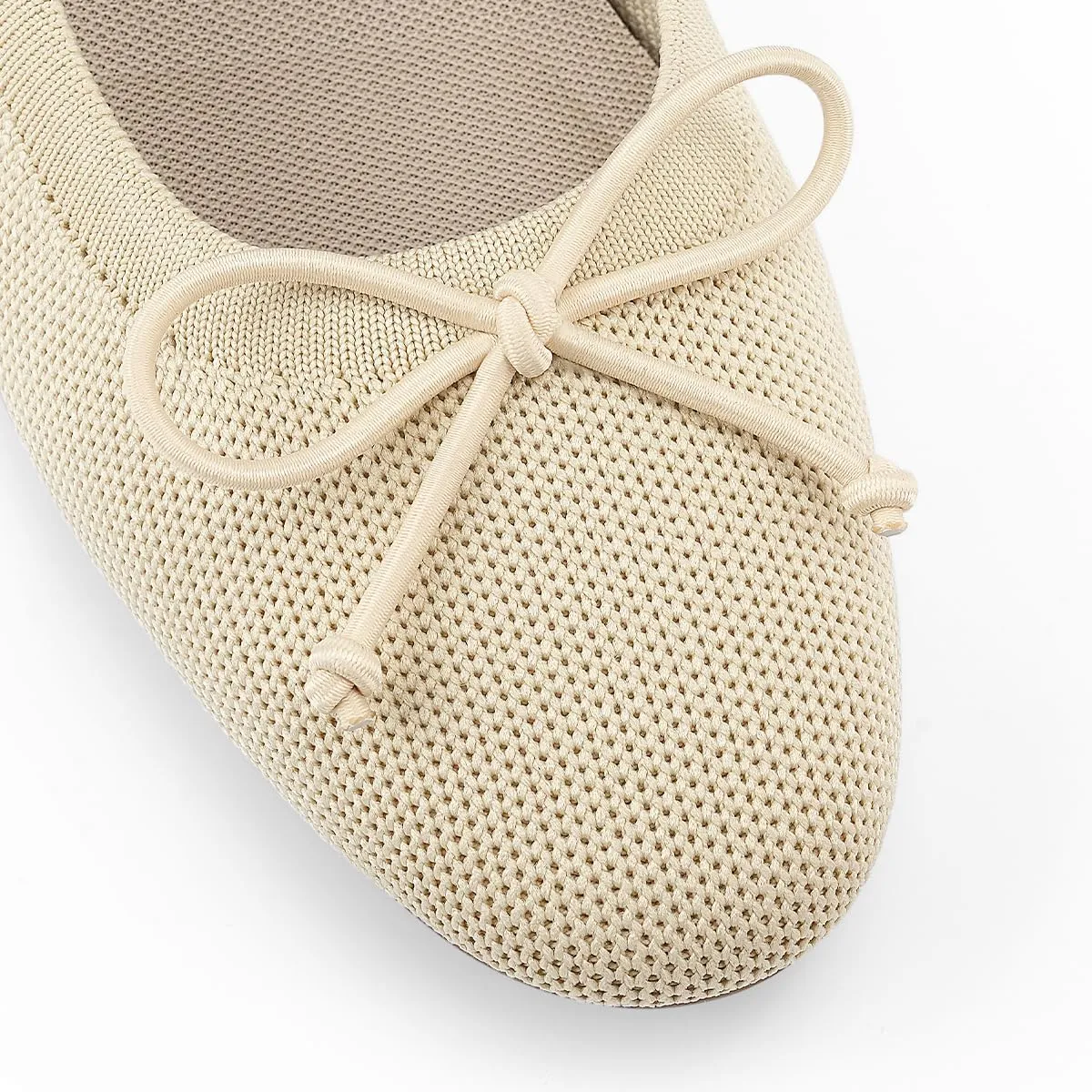 JENN ARDOR Womens Dress Pumps Ballet Flats Shoes Casual Ladies Heels Chunky for Women Round Toe Knit Comfortable Slip On Mesh Flat