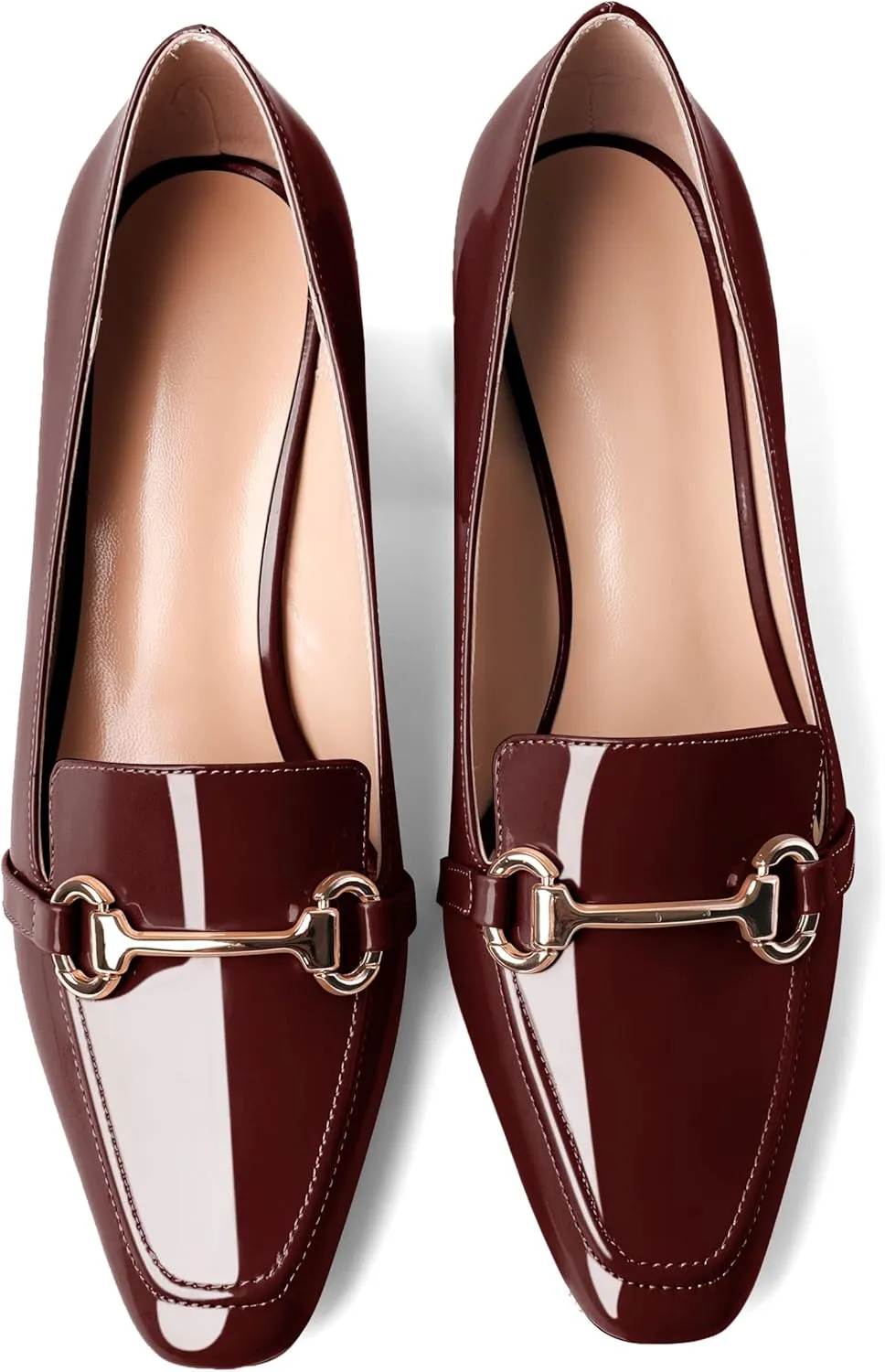 Joseywade Low Heels for Women Block Chunky Heels Slip On Toe Pumps Loafers 2.5" Closed Toe Slanted Heels Shoes